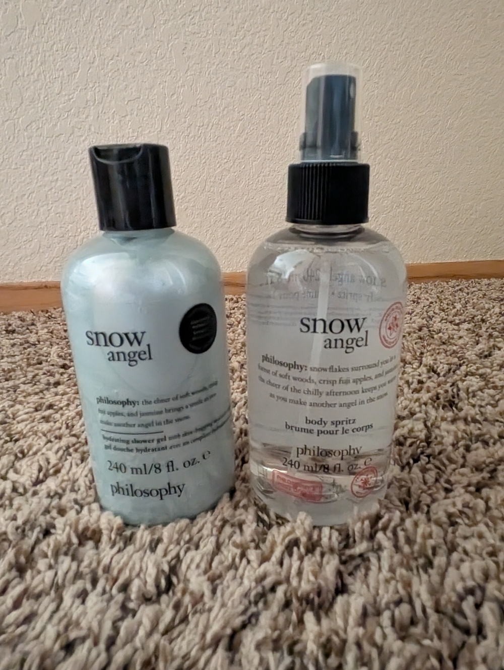 Philosophy Snow Angel Lotion & Spritz - Light Blue & Clear Bottles